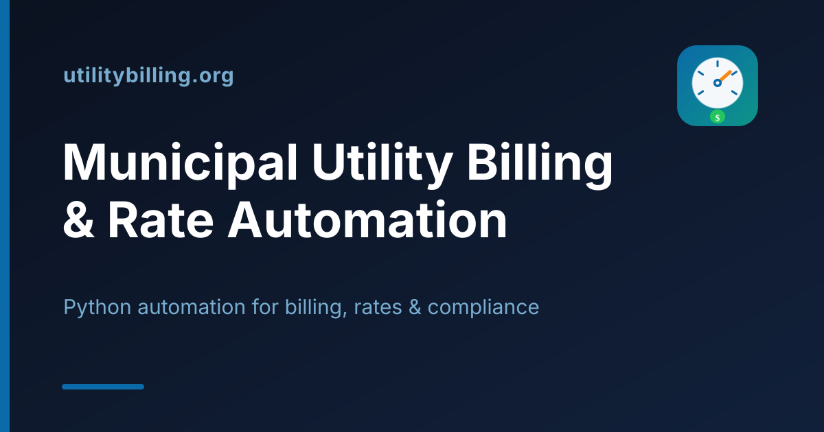 Municipal Utility Billing & Rate Structure Automation